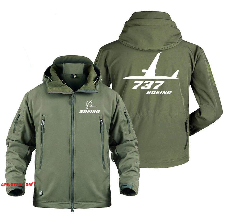 AIRPLANE LOVER Military Fleece Army Green / S Boeing 737 Side views