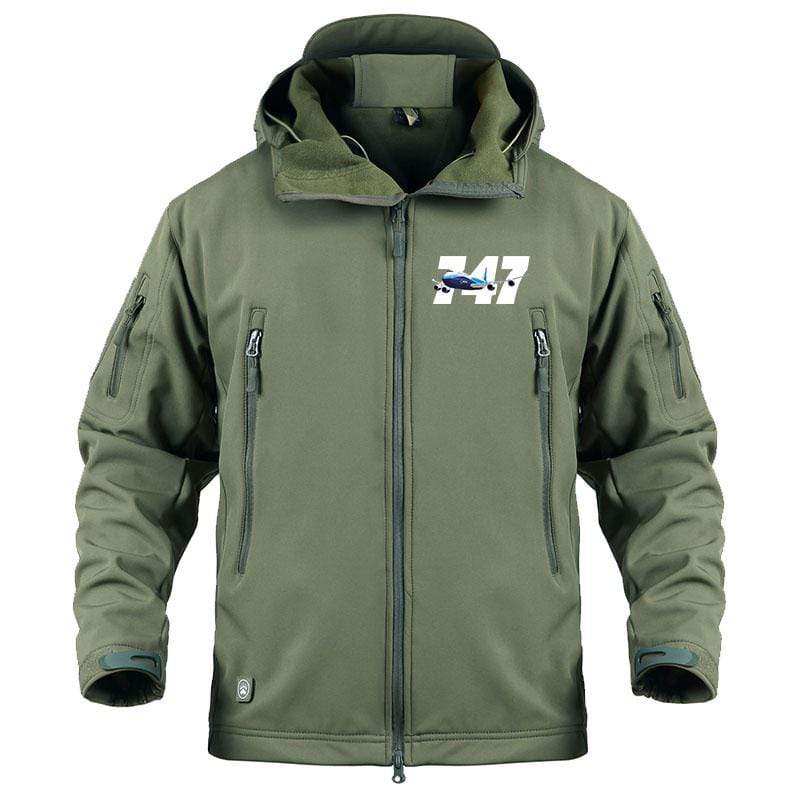 AIRPLANE LOVER Military Fleece Army Green / S Boeing 747