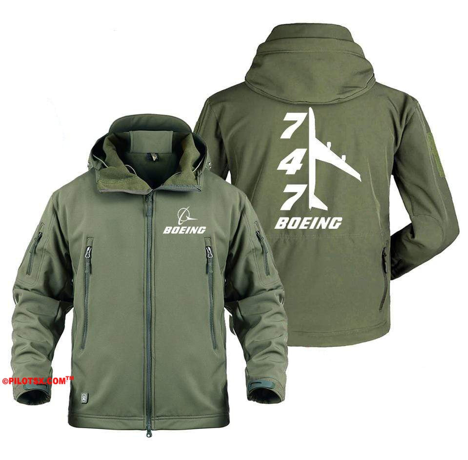 AIRPLANE LOVER Military Fleece Army Green / S Boeing 747