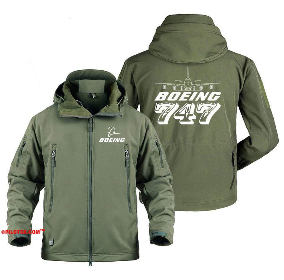 AIRPLANE LOVER Military Fleece Army Green / S Boeing 747