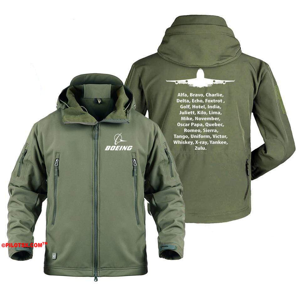 AIRPLANE LOVER Military Fleece Army Green / S Boeing 747