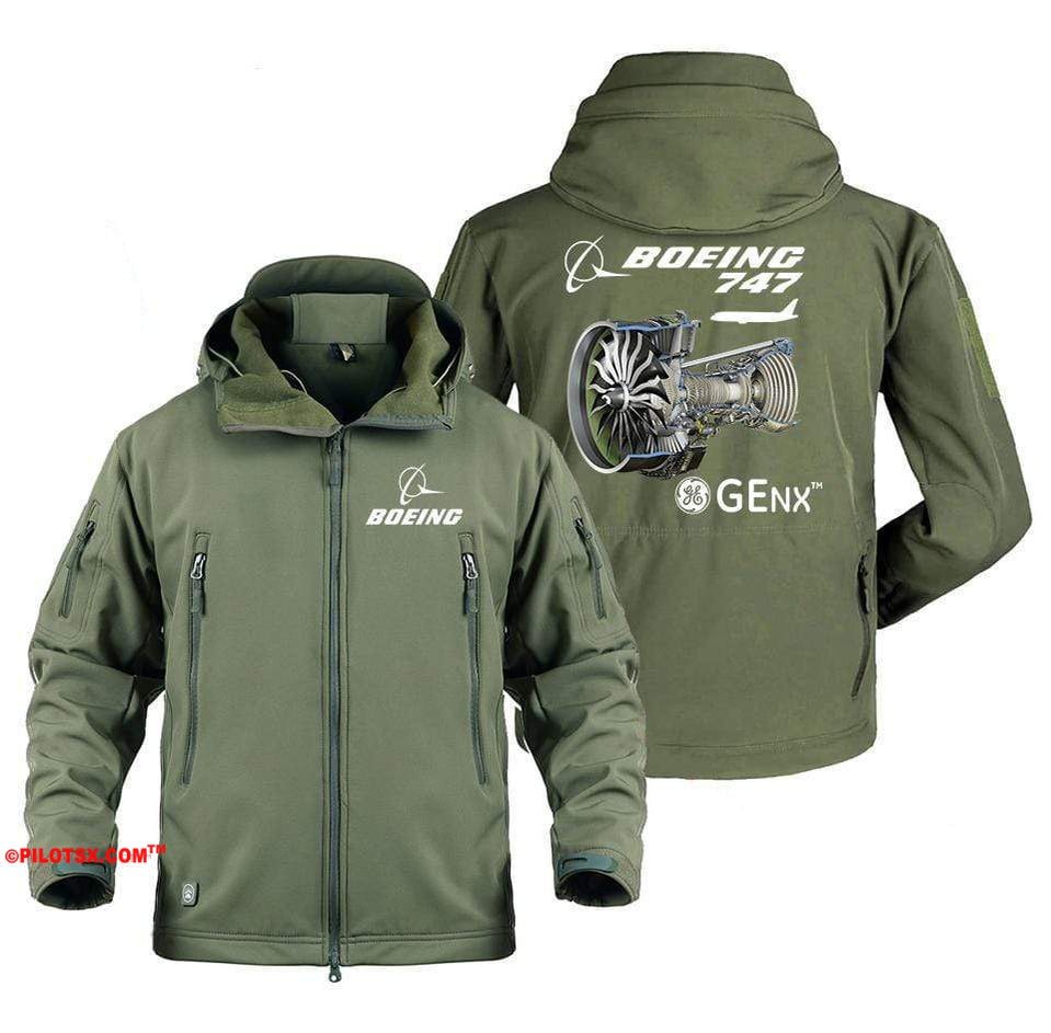 AIRPLANE LOVER Military Fleece Army Green / S Boeing 747 GENX