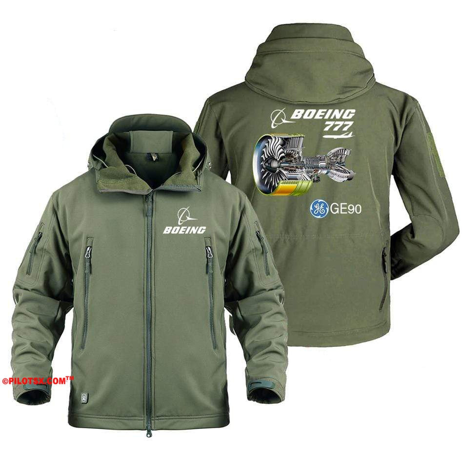 AIRPLANE LOVER Military Fleece Army Green / S Boeing 777 GE90