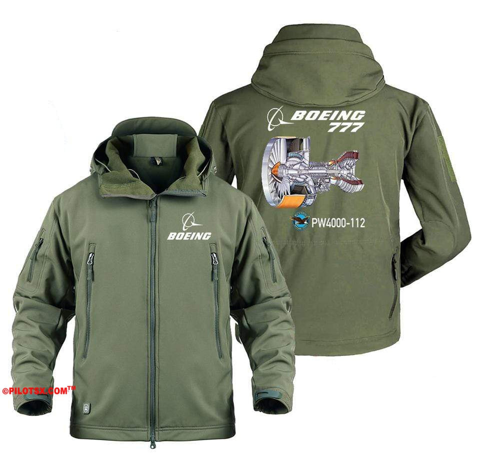 AIRPLANE LOVER Military Fleece Army Green / S Boeing 777 PW4000-112