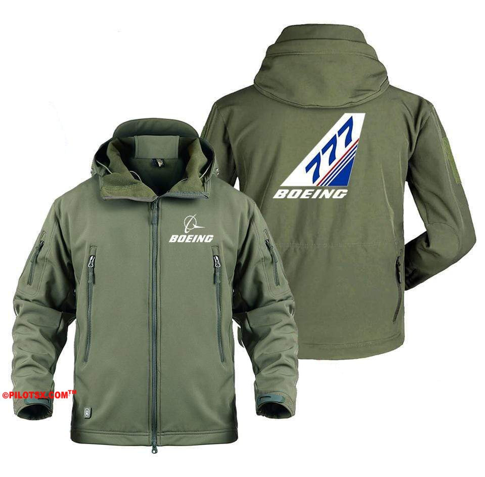 AIRPLANE LOVER Military Fleece Army Green / S Boeing 777 vertical stabilizer