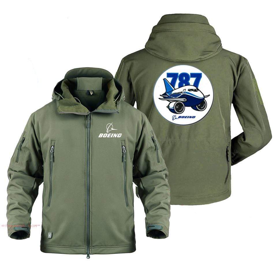 AIRPLANE LOVER Military Fleece Army Green / S Boeing 787