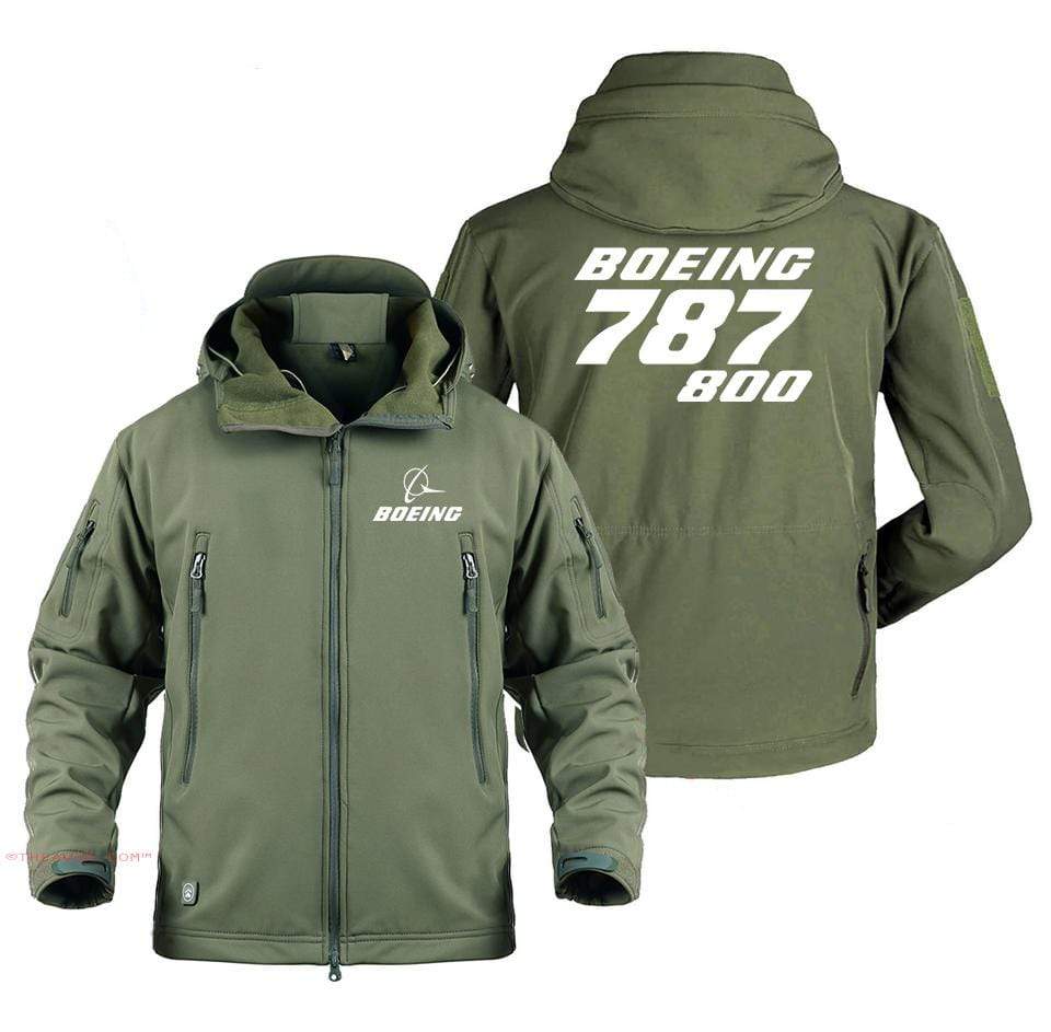 AIRPLANE LOVER Military Fleece Army Green / S Boeing 787-800