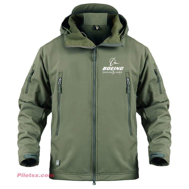 AIRPLANE LOVER Military Fleece Army Green / S Boeing 787 Dreamliner