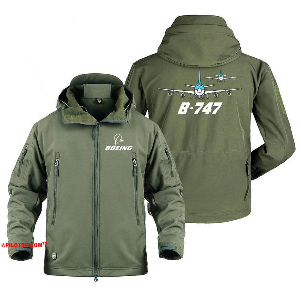 AIRPLANE LOVER Military Fleece Army Green / S Boeing Two 747