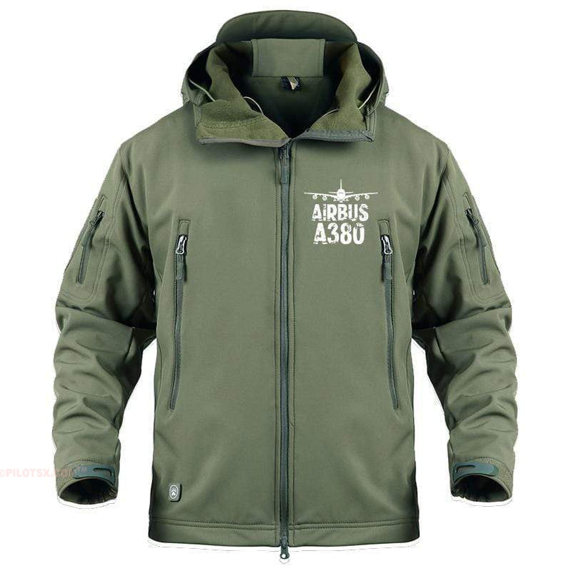 AIRPLANE LOVER Military Fleece Army Green / S New Airbus-A380