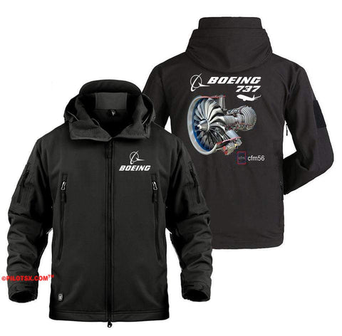 AIRPLANE LOVER Military Fleece Black / S Boeing 737-CFM56