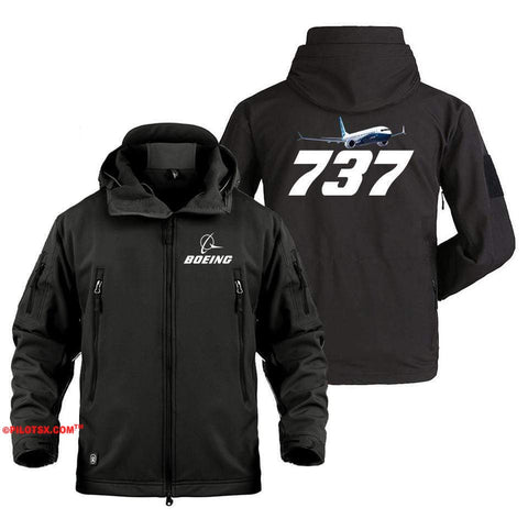 AIRPLANE LOVER Military Fleece Black / S Boeing 737 Flying