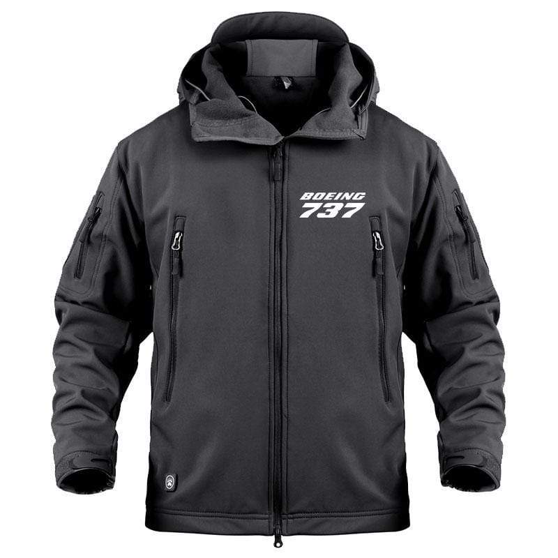 AIRPLANE LOVER Military Fleece Black / S Boeing 737 Jacket