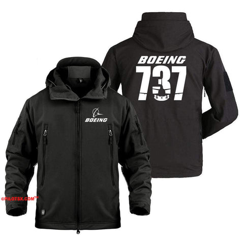 AIRPLANE LOVER Military Fleece Black / S Boeing 737 Shadow