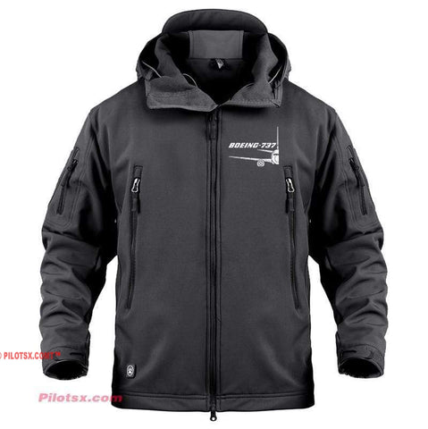 AIRPLANE LOVER Military Fleece Black / S Boeing 737 Side view