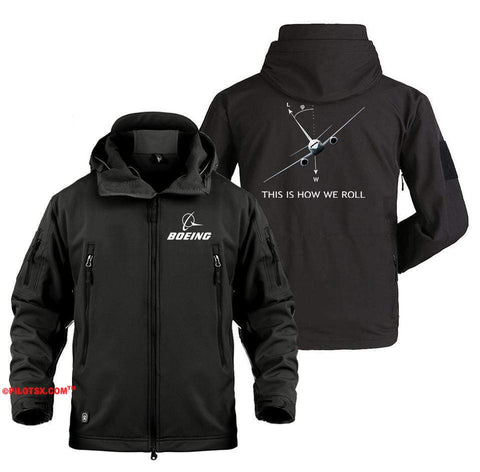 AIRPLANE LOVER Military Fleece Black / S Boeing 737 This is How we Roll