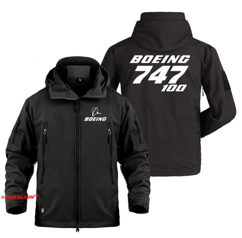 AIRPLANE LOVER Military Fleece Black / S Boeing 747-100