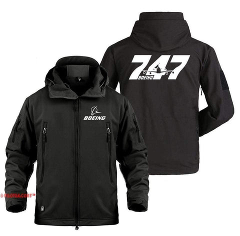 AIRPLANE LOVER Military Fleece Black / S Boeing 747