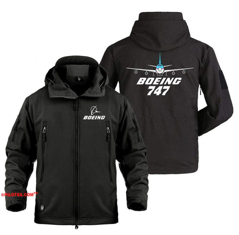 AIRPLANE LOVER Military Fleece Black / S Boeing 747