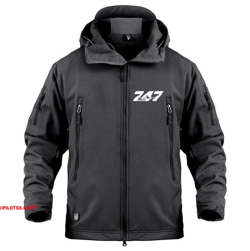 AIRPLANE LOVER Military Fleece Black / S Boeing 747 Jacket