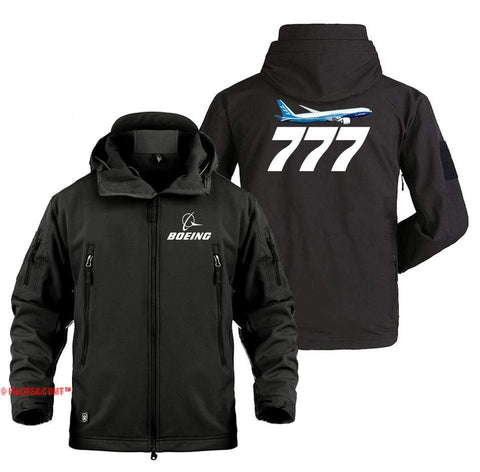 AIRPLANE LOVER Military Fleece Black / S Boeing 777 Flying