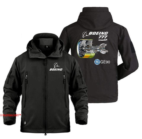 AIRPLANE LOVER Military Fleece Black / S Boeing 777 GE90