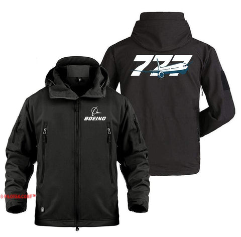 AIRPLANE LOVER Military Fleece Black / S Boeing 777 With Aircraft