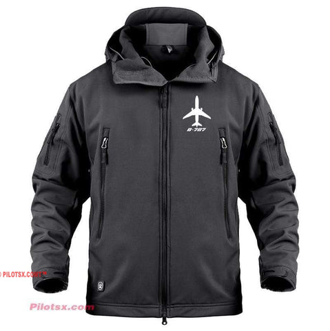 AIRPLANE LOVER Military Fleece Black / S Boeing 787 Aircraft