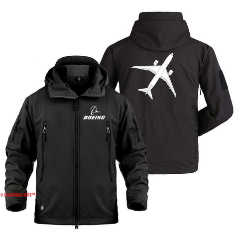 AIRPLANE LOVER Military Fleece Black / S Boeing 787 Aircraft