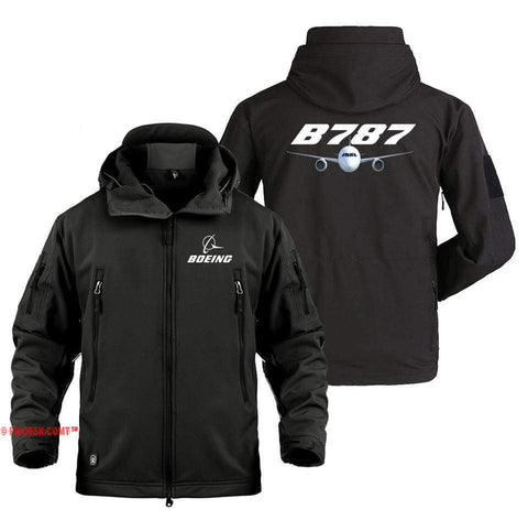 AIRPLANE LOVER Military Fleece Black / S Boeing 787 Flying View