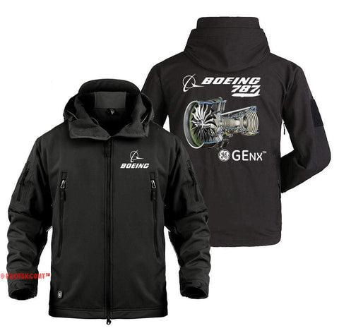 AIRPLANE LOVER Military Fleece Black / S Boeing 787 GENX