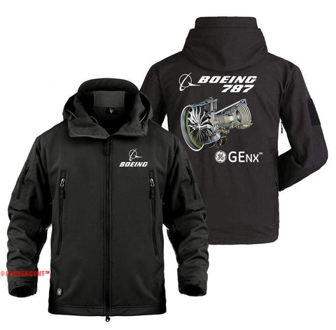 AIRPLANE LOVER Military Fleece Black / S Boeing 787 GENX