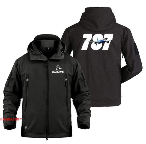 AIRPLANE LOVER Military Fleece Black / S Boeing 787 With Aircraft