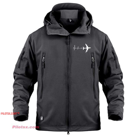 AIRPLANE LOVER Military Fleece Black / S Boeing Heartbeat