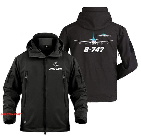 AIRPLANE LOVER Military Fleece Black / S Boeing Two 747