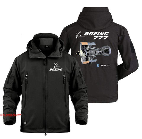 AIRPLANE LOVER Military Fleece Boeing 777 Engine