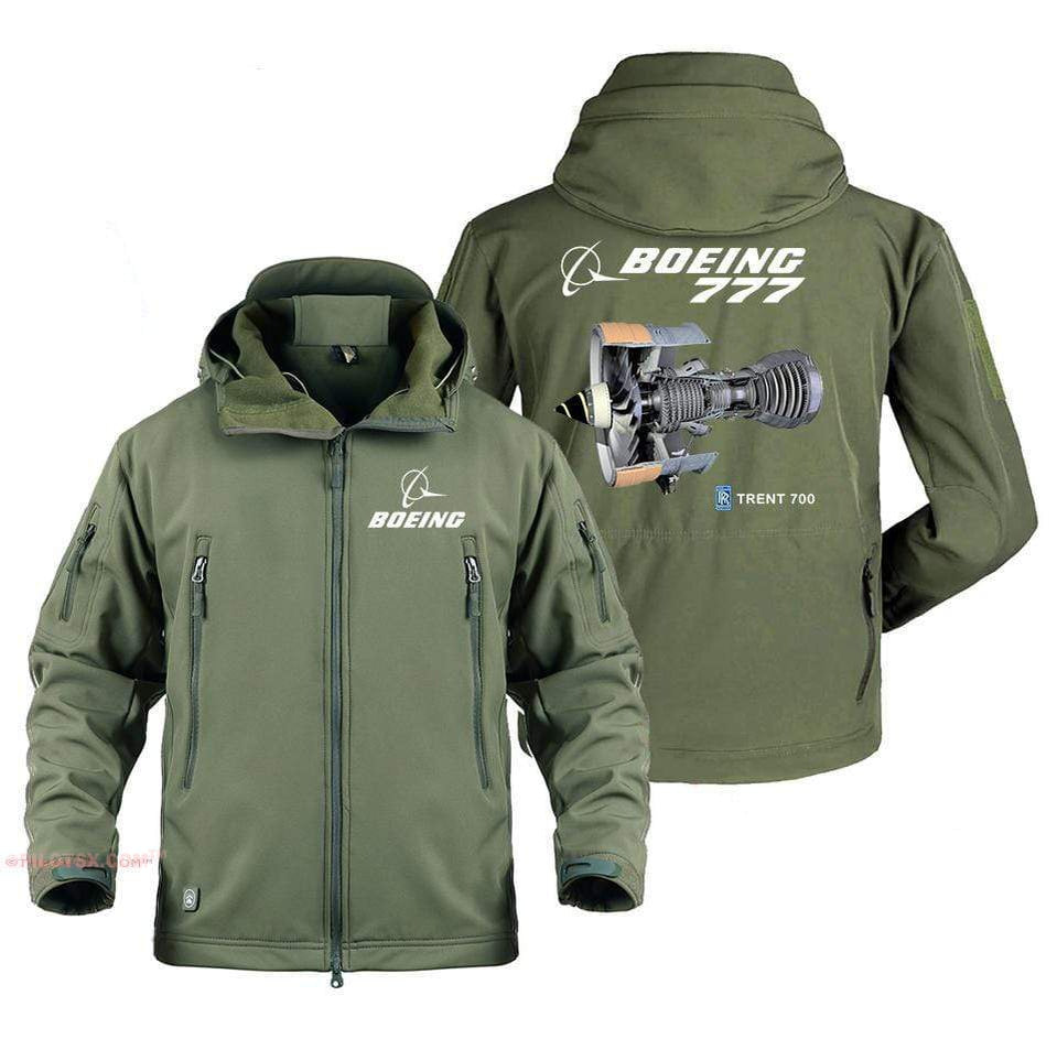 AIRPLANE LOVER Military Fleece Boeing 777 Engine