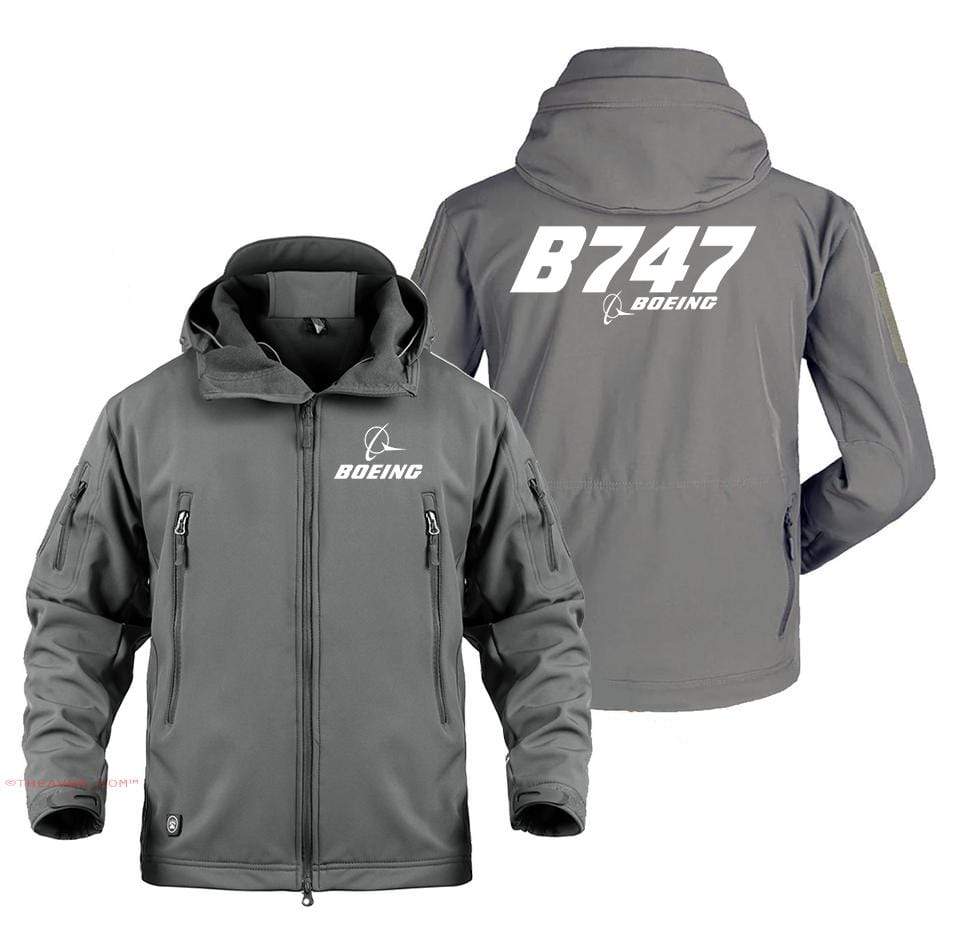 AIRPLANE LOVER Military Fleece Copy of Boeing 747 Side Views