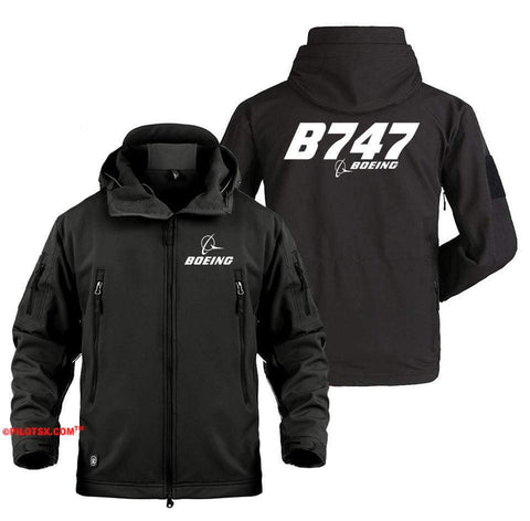 AIRPLANE LOVER Military Fleece Copy of Boeing 747 Side Views