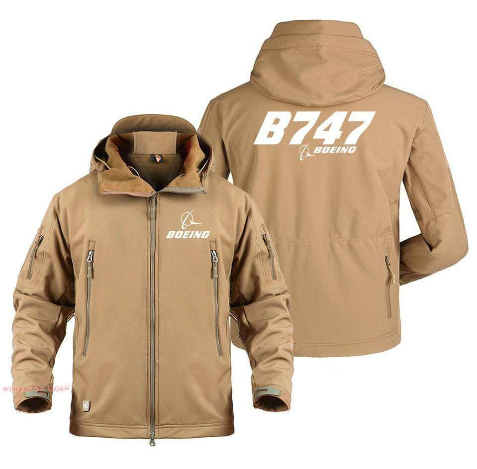 AIRPLANE LOVER Military Fleece Copy of Boeing 747 Side Views