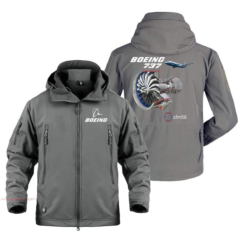 AIRPLANE LOVER Military Fleece Gray / S Boeing 737-CFM56