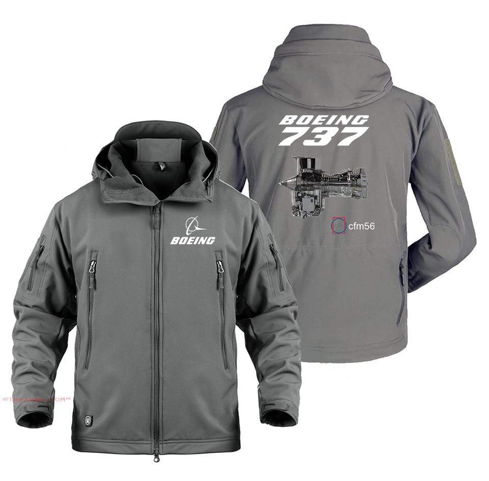 AIRPLANE LOVER Military Fleece Gray / S Boeing 737 Engine