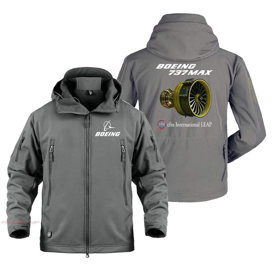 AIRPLANE LOVER Military Fleece Gray / S Boeing 737 MAX Engine