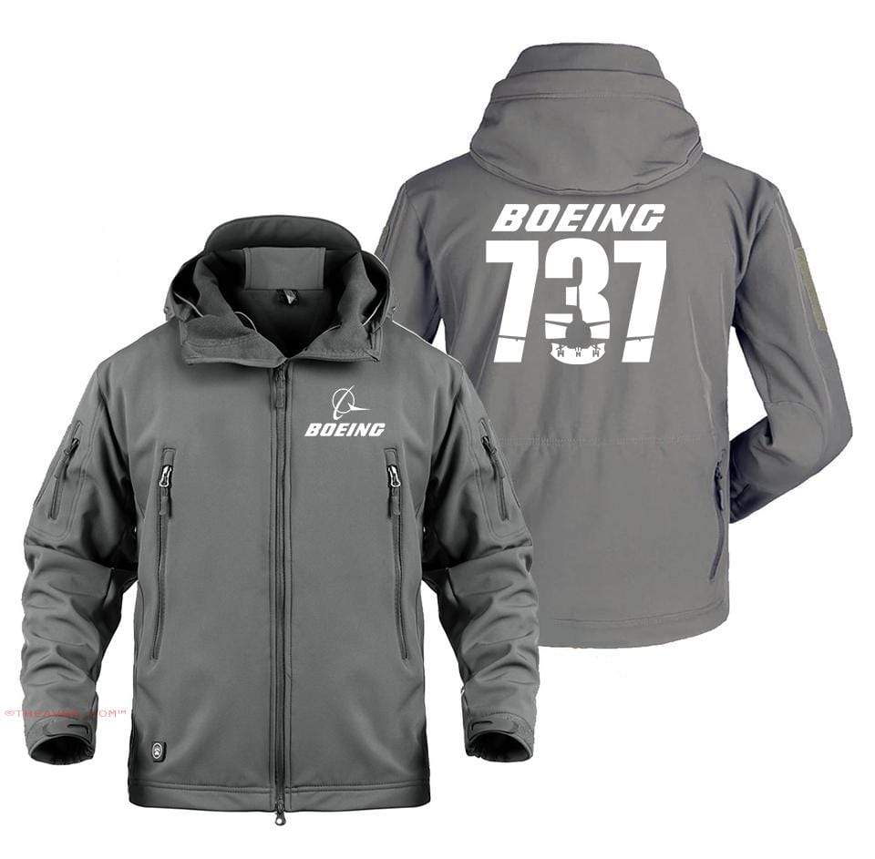 AIRPLANE LOVER Military Fleece Gray / S Boeing 737 Shadow