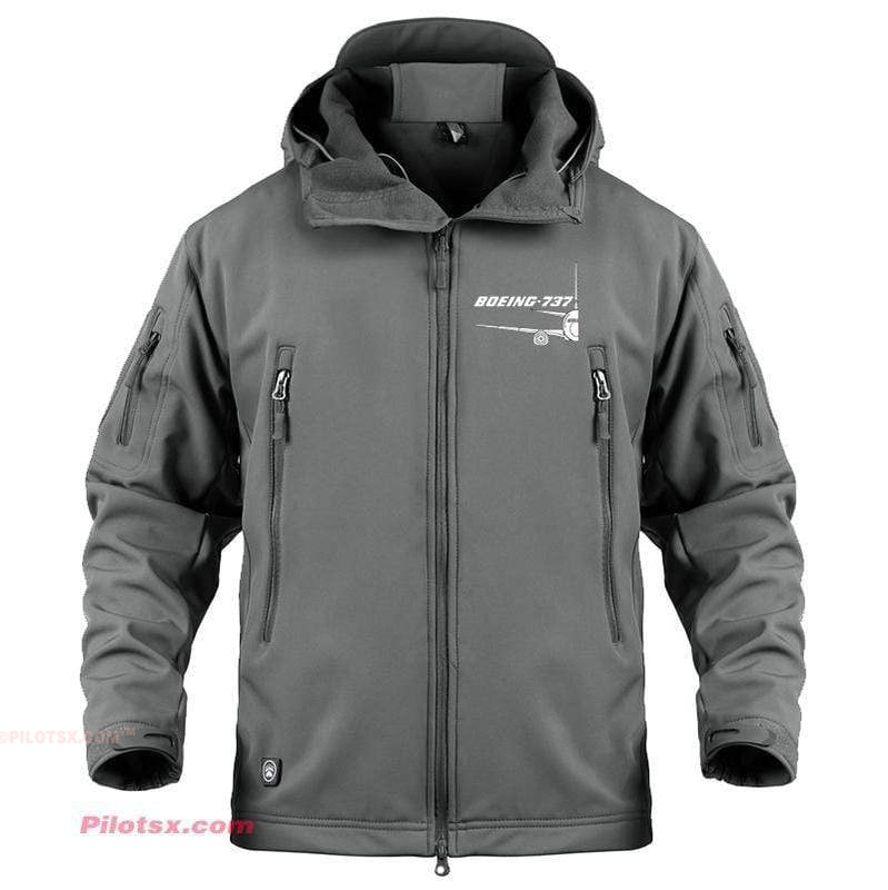 AIRPLANE LOVER Military Fleece Gray / S Boeing 737 Side view