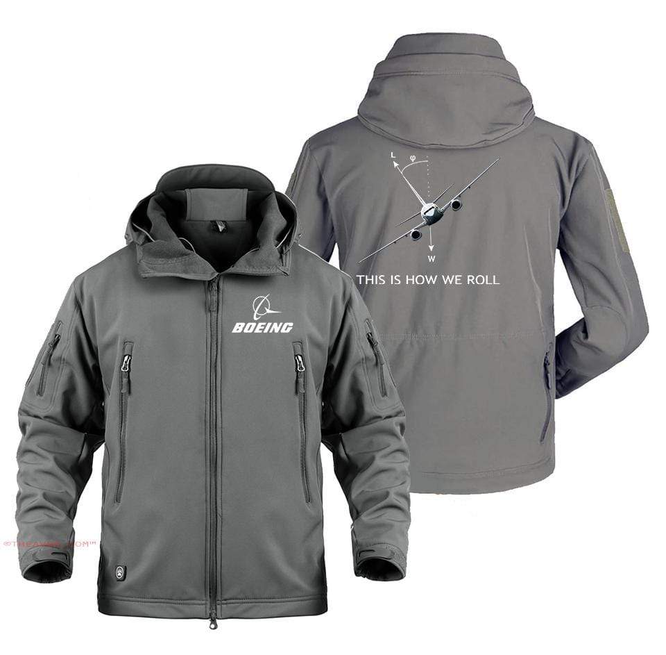 AIRPLANE LOVER Military Fleece Gray / S Boeing 737 This is How we Roll