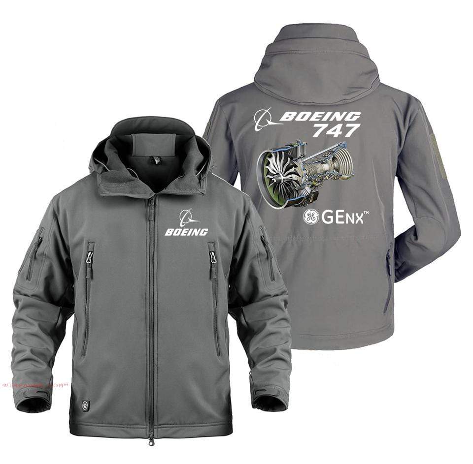 AIRPLANE LOVER Military Fleece Gray / S Boeing 747 GENX