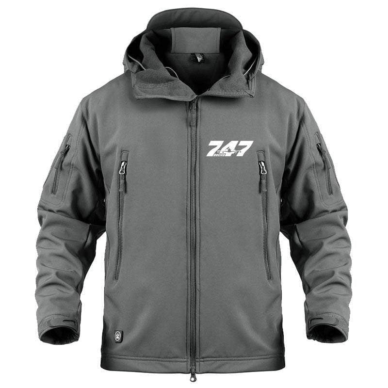 AIRPLANE LOVER Military Fleece Gray / S Boeing 747 Jacket