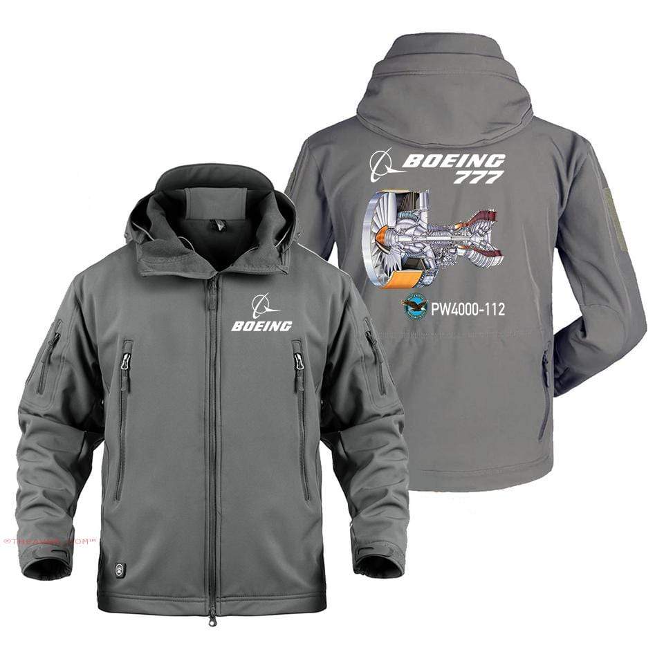 AIRPLANE LOVER Military Fleece Gray / S Boeing 777 PW4000-112