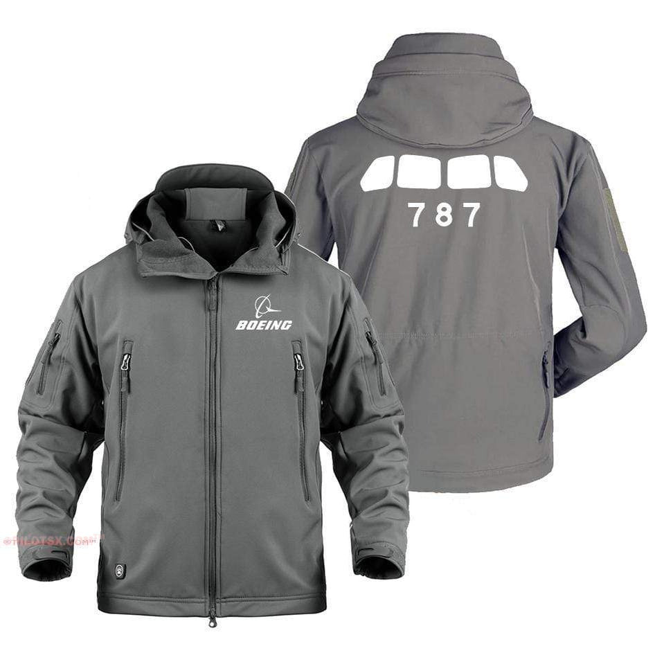 AIRPLANE LOVER Military Fleece Gray / S Boeing 787 Front View